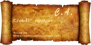 Czakó Agaton névjegykártya